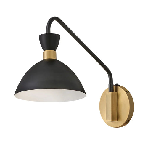 Simon Medium Single Sconce Black