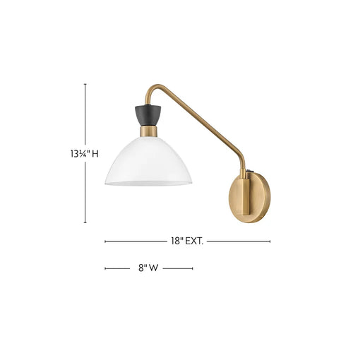 Simon Medium Single Sconce Brass