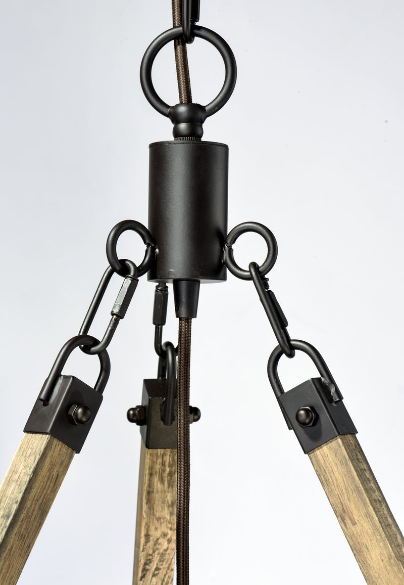 Lodge 6 Light Chandelier Oak/Bronze