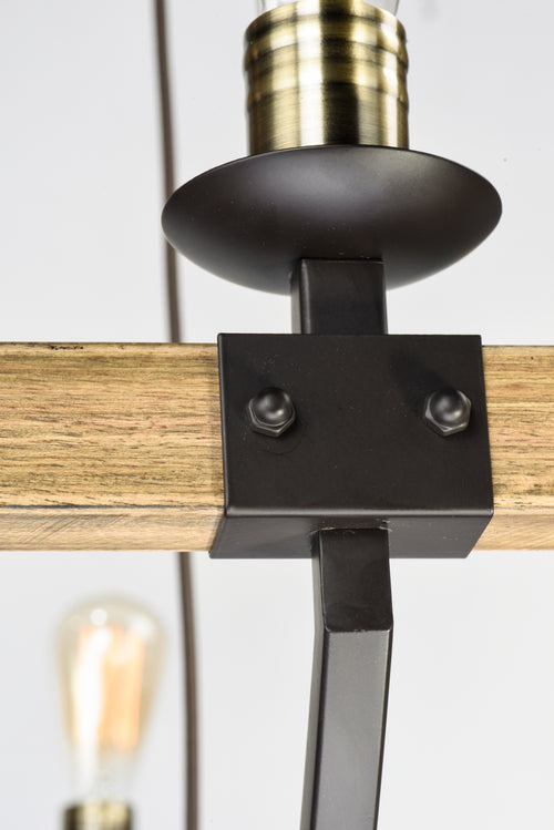 Lodge 8 Light Chandelier Oak/Bronze