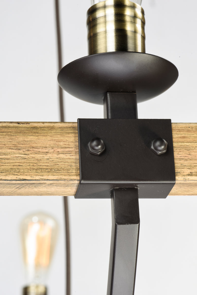 Lodge 8 Light Chandelier Oak/Bronze