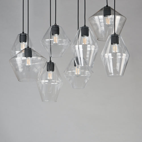 Geode 8 Light Pendant Black