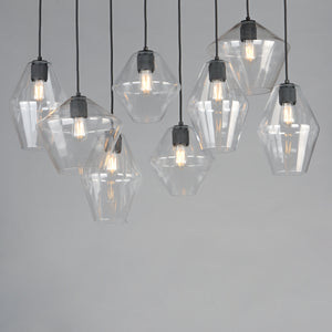 Geode 8 Light Pendant Black