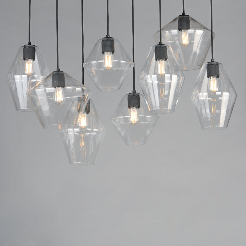 Geode 8 Light Pendant Black