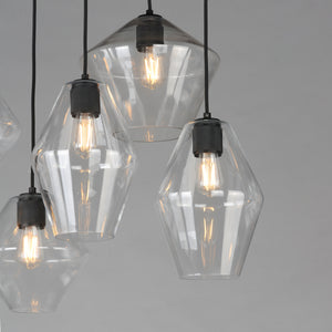Geode 8 Light Pendant Black