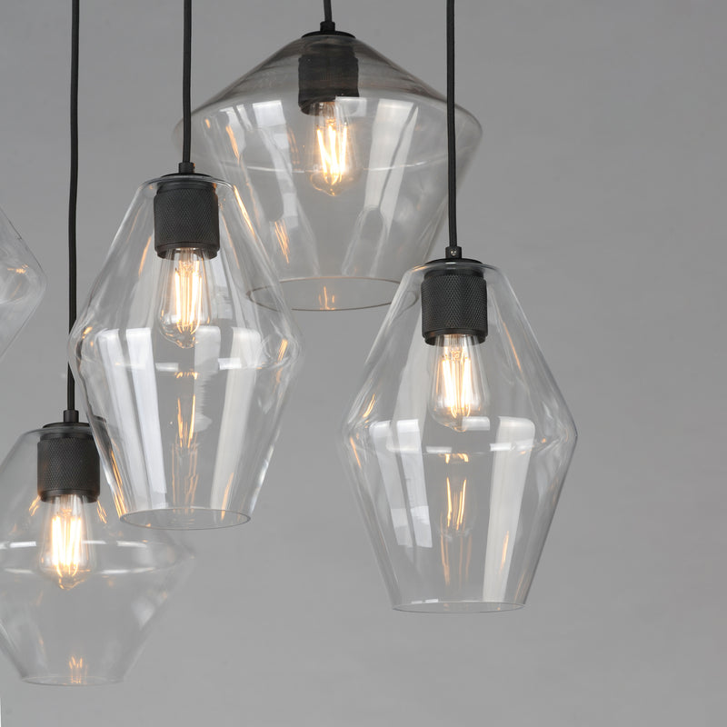Geode 8 Light Pendant Black