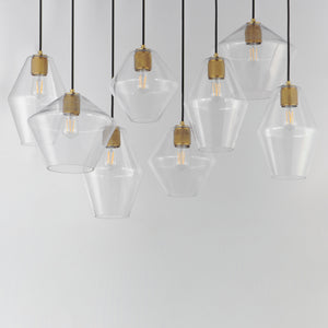 Geode 8 Light Pendant Brass