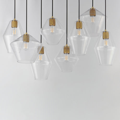Geode 8 Light Pendant Brass