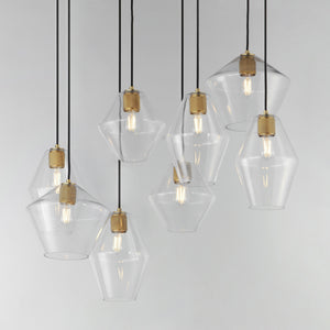 Geode 8 Light Pendant Brass