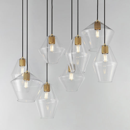 Geode 8 Light Pendant Brass