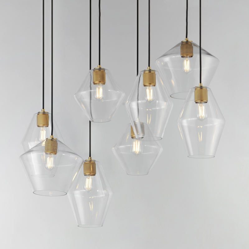 Geode 8 Light Pendant Brass