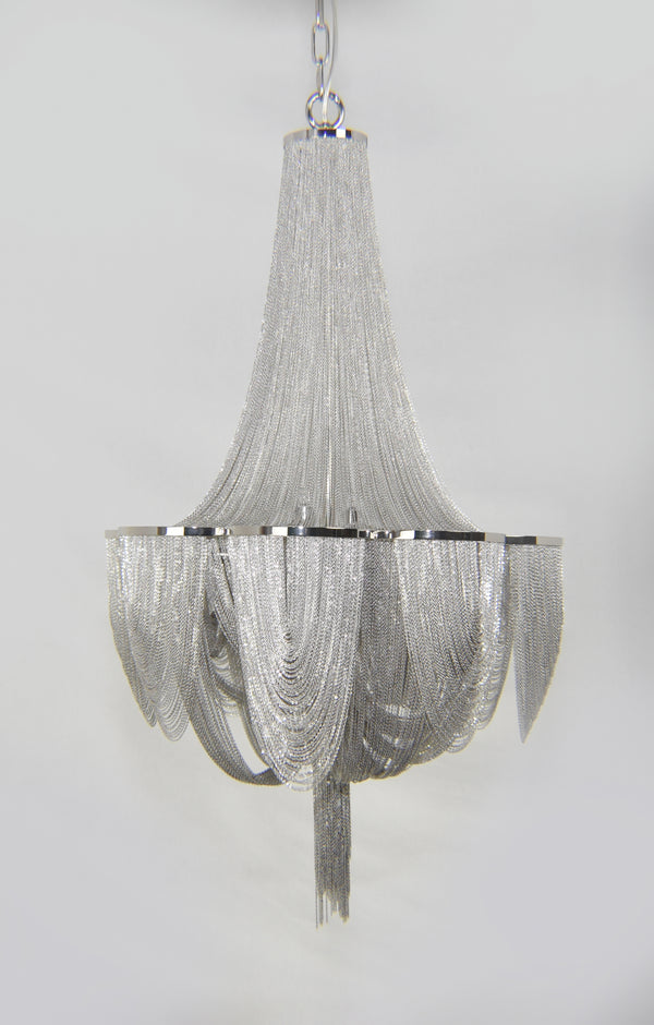 Chantilly 6 Light Chandelier Nickel