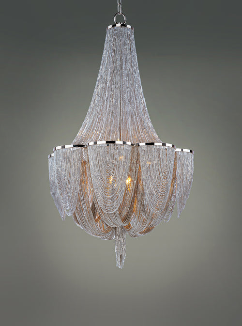 Chantilly 10 Light Chandelier Nickel
