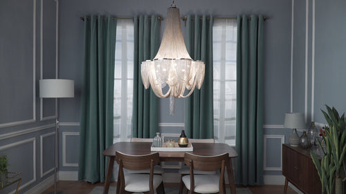 Chantilly 10 Light Chandelier Nickel
