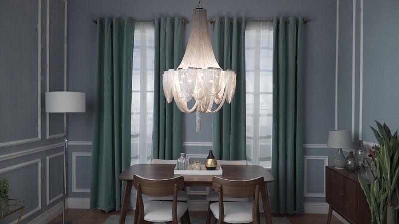Chantilly 10 Light Chandelier Nickel