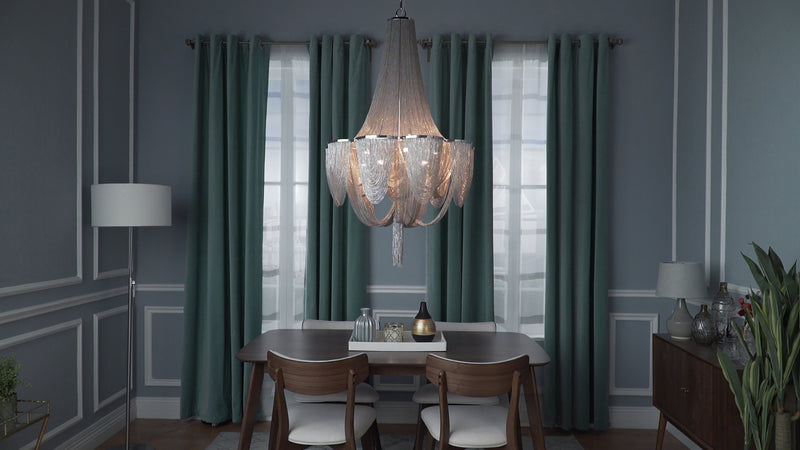 Chantilly 10 Light Chandelier Nickel