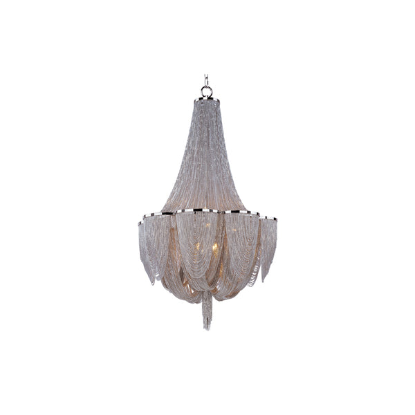 Chantilly 10 Light Chandelier Nickel
