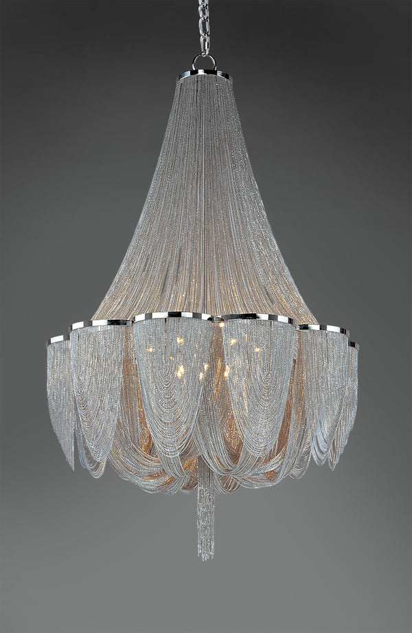 Chantilly 14 Light Chandelier Nickel