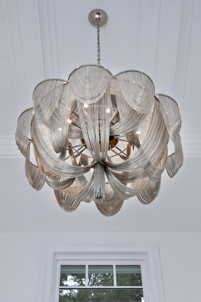 Chantilly 14 Light Chandelier Nickel