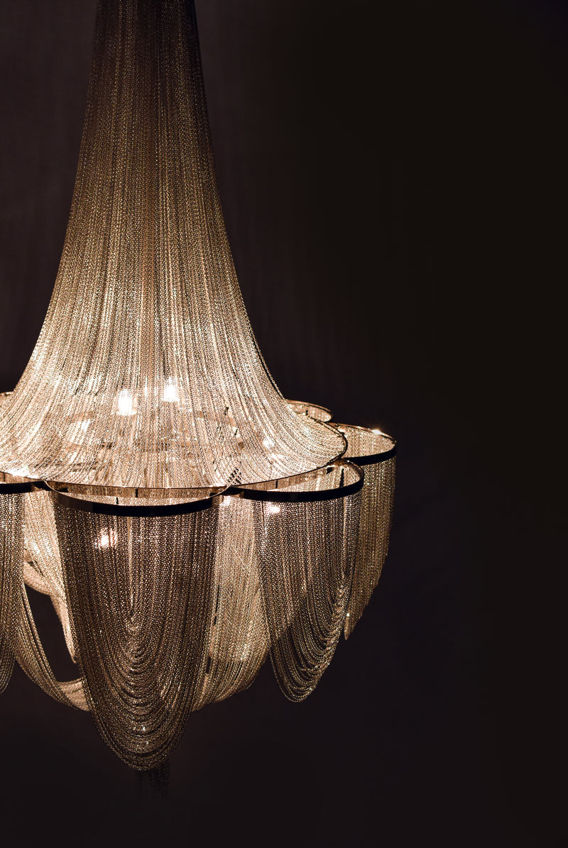 Chantilly 14 Light Chandelier Nickel