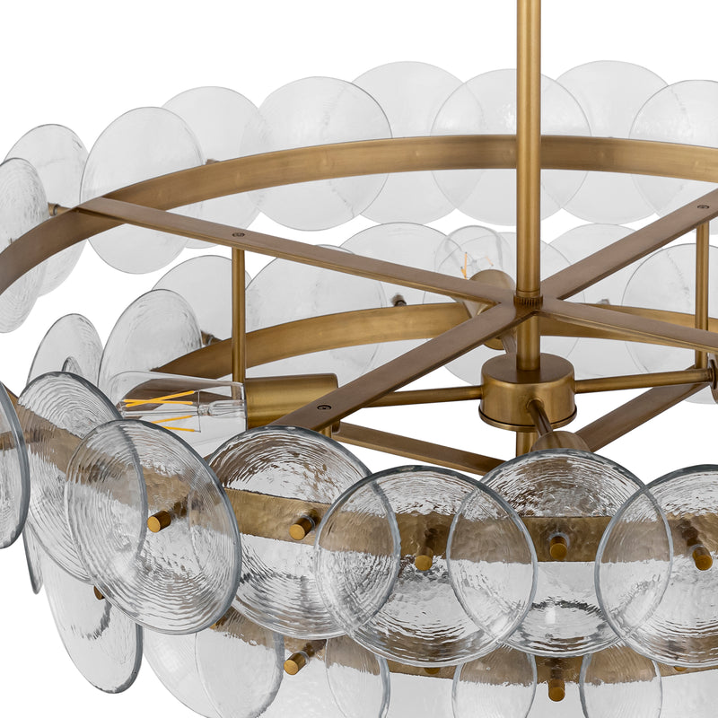 Loren 6 Light Chandelier Weathered Brass