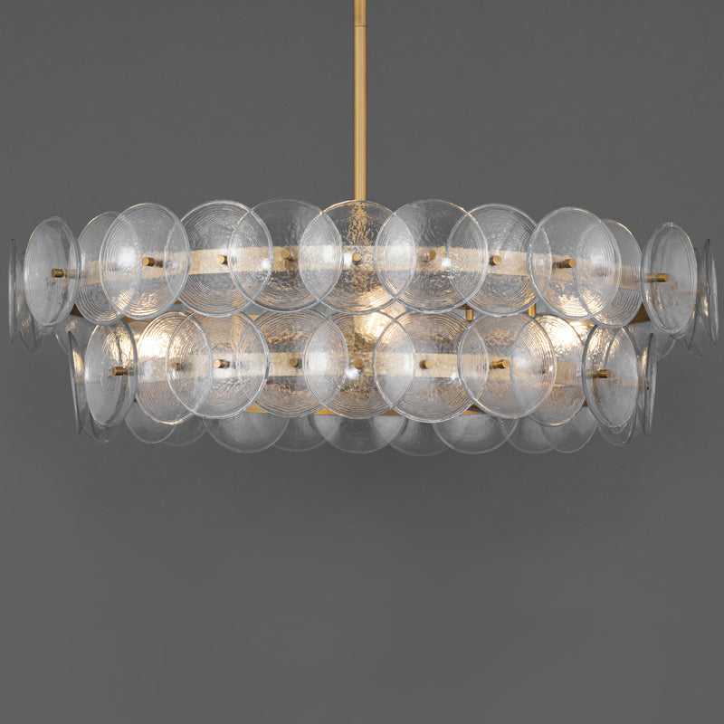 Loren 6 Light Chandelier Weathered Brass