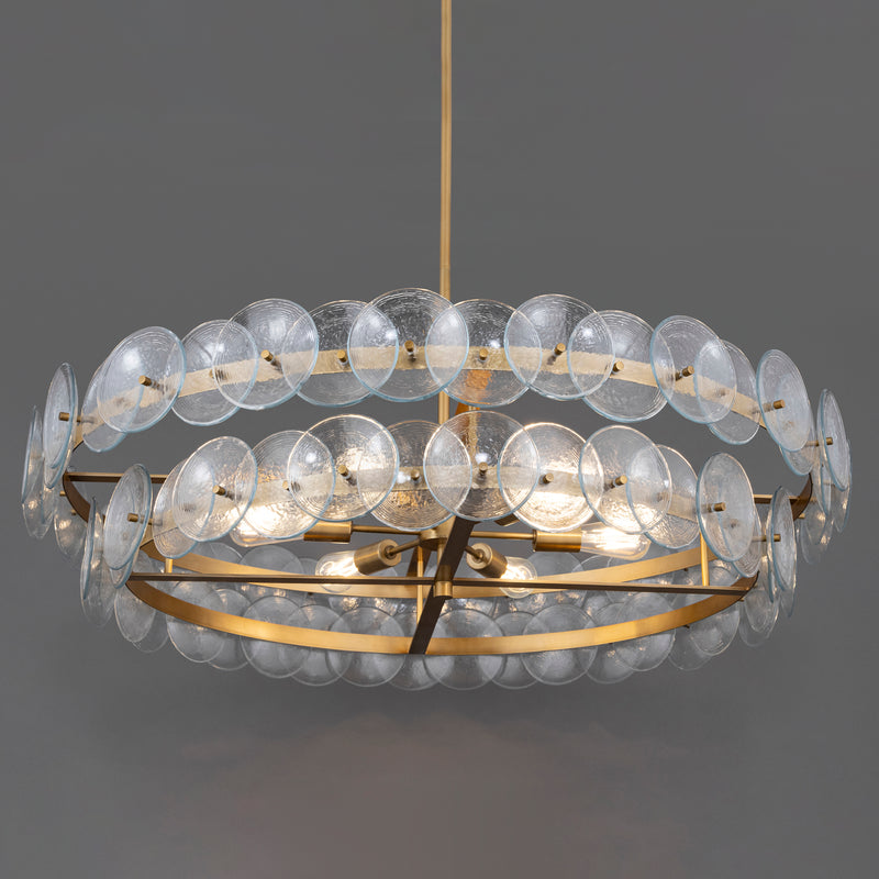 Loren 8 Light Chandelier Weathered Brass