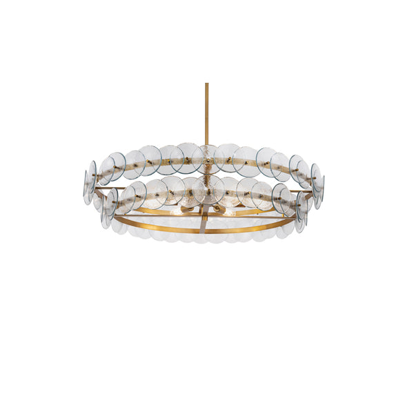 Loren 8 Light Chandelier Weathered Brass