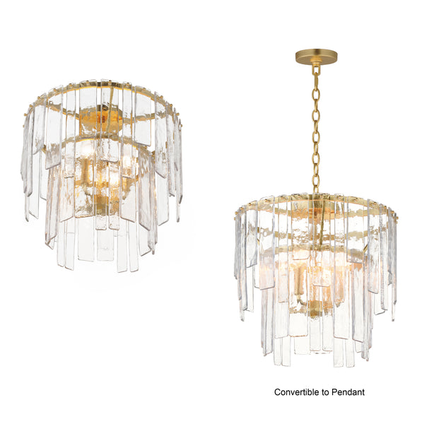 Warren 4 Light Semi Flush/ Pendant Gold