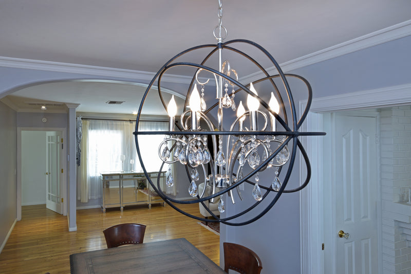 Orbit 6 Light Pendant Nickel