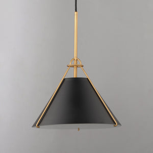 Lucas Single Pendant Black/Brass