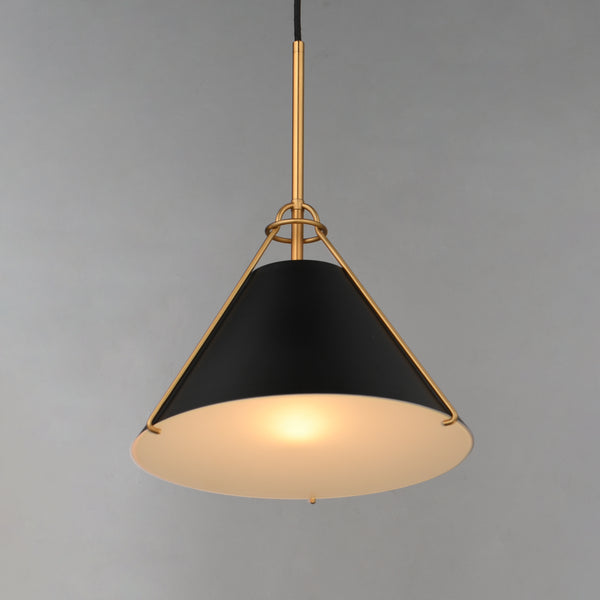 Lucas Single Pendant Black/Brass