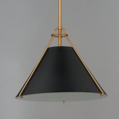Lucas Single Pendant Black/Brass