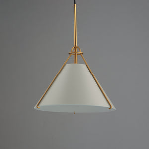 Lucas Single Pendant Gray/Brass