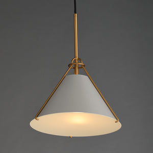 Lucas Single Pendant Gray/Brass