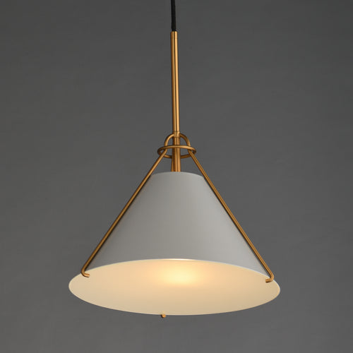 Lucas Single Pendant Gray/Brass