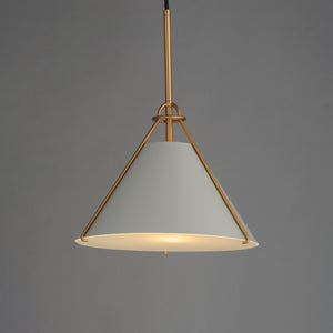 Lucas Single Pendant Gray/Brass