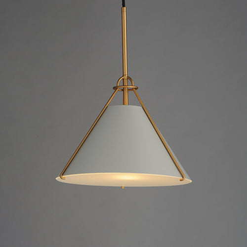 Lucas Single Pendant Gray/Brass