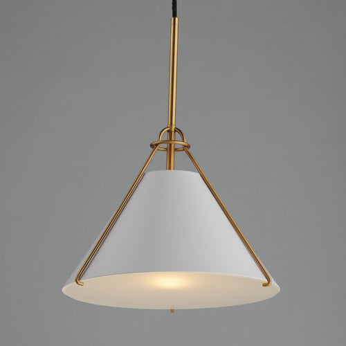 Lucas Single Pendant White/Brass