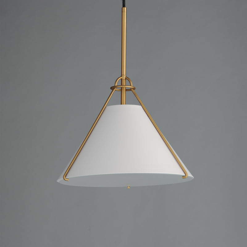 Lucas Single Pendant White/Brass