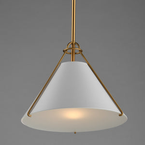 Lucas Single Pendant White/Brass