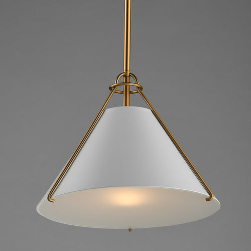 Lucas Single Pendant White/Brass