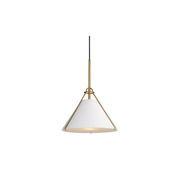 Lucas Single Pendant White/Brass