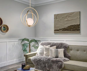 Coronet 1 Light Pendant Brass