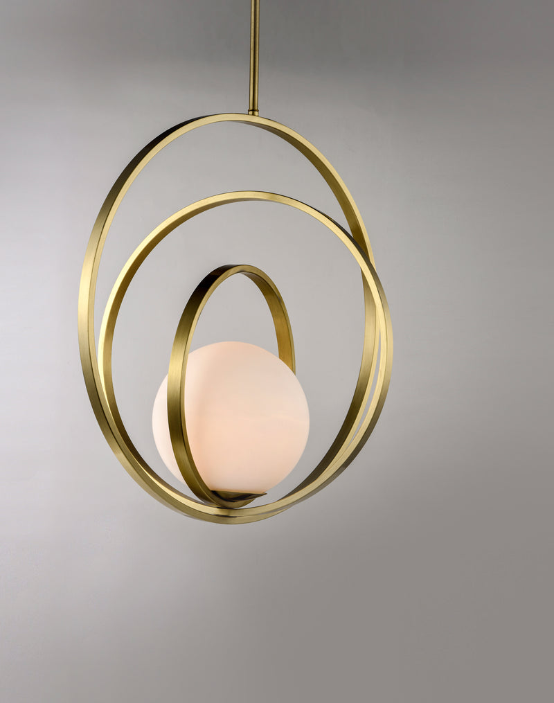 Coronet 1 Light Pendant Brass