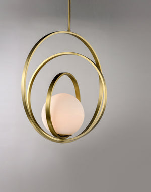 Coronet 1 Light Chandelier Brass