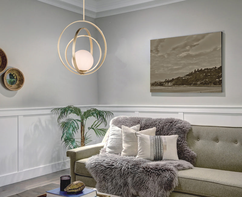 Coronet 1 Light Chandelier Brass
