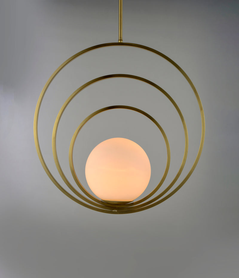 Coronet 1 Light Chandelier Brass