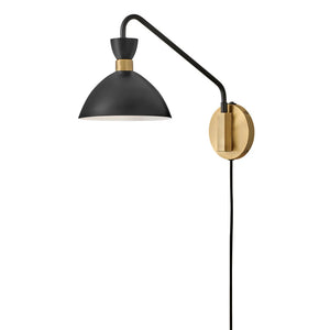 Simon Medium Single Sconce Black
