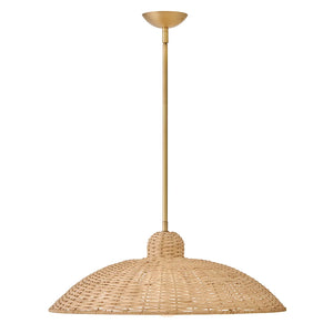Pismo Woven Shade Pendant Brass